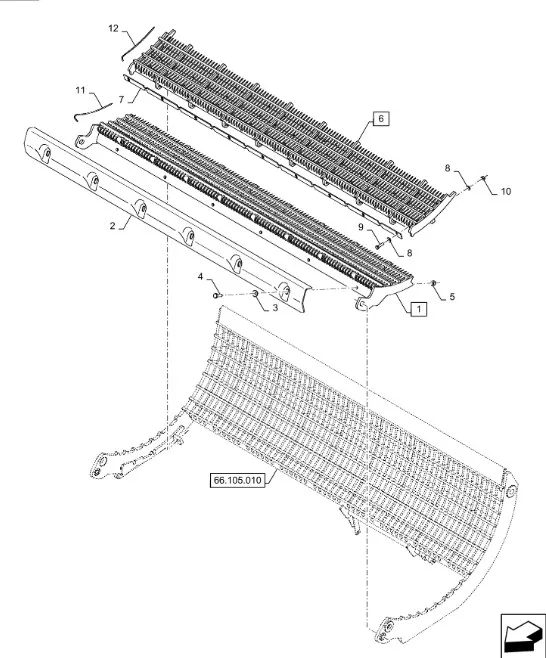 47850535 - Секция средняя подбарабанья составного зернового CX8.
